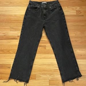 Zara High Rise Wide Leg Black Jeans